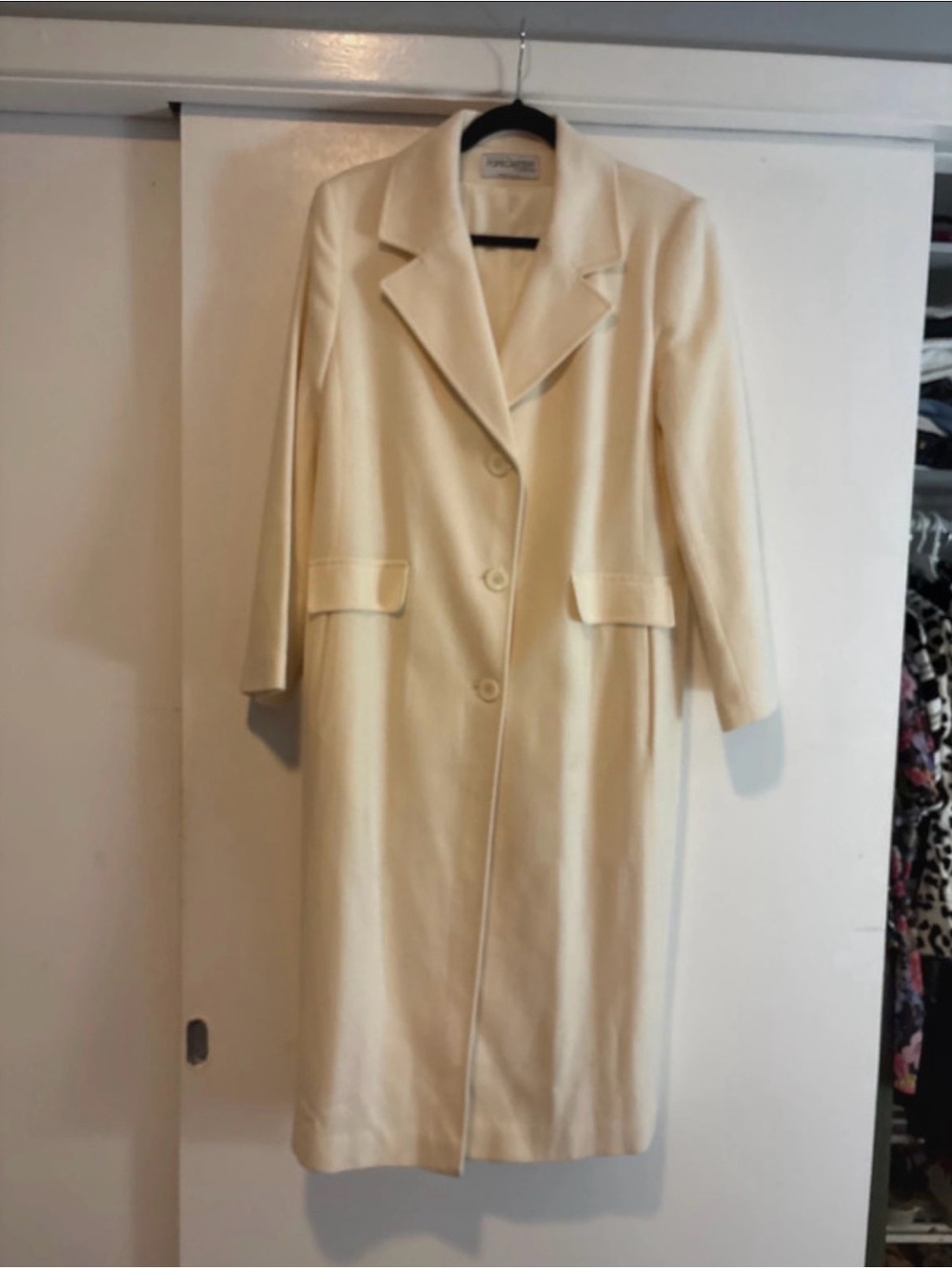 Women's Cream Long Tailored Trench Coat by Valentino